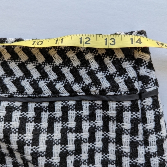 LOFT Black & White Pencil A-Line Mini Houndstooth Tube Skirt - sz 0 Petite - Picture 6 of 8